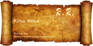Riha Réka névjegykártya